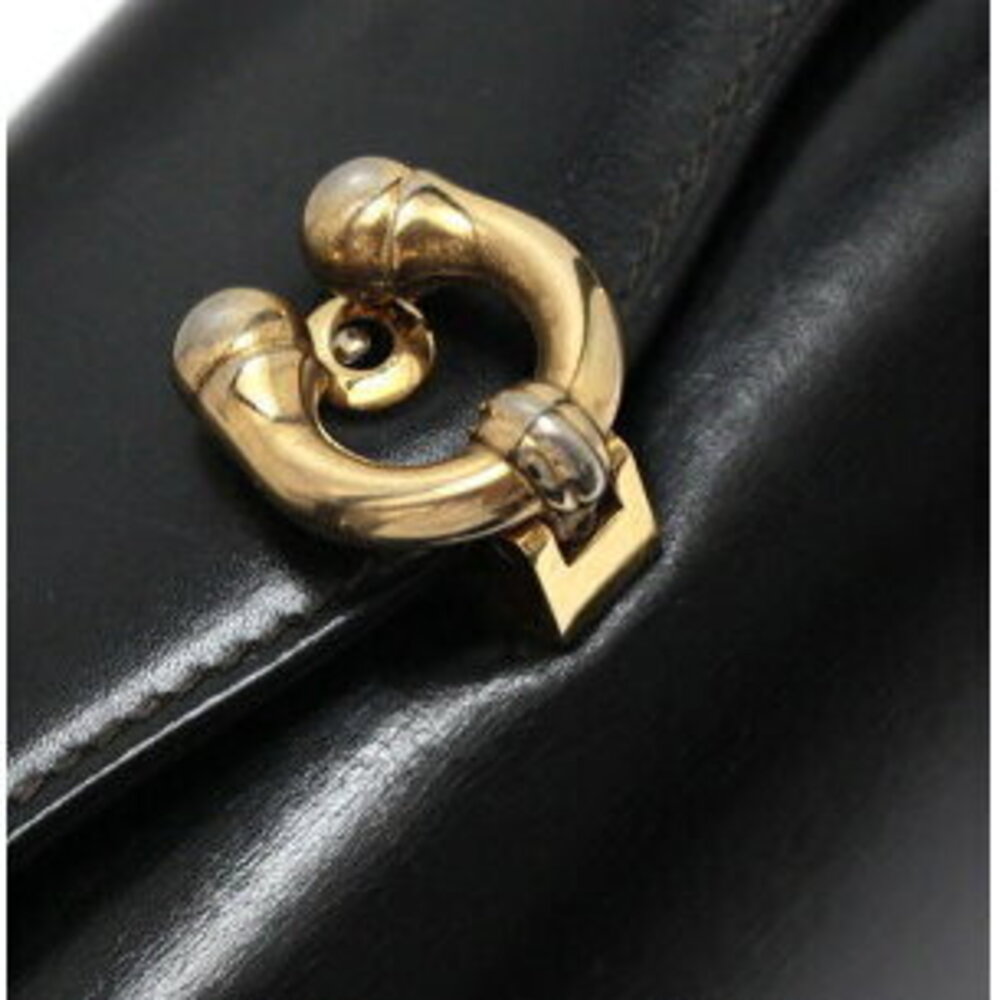Gucci Horseshoe Handbag Calf Leather Black - Picture 5 of 6